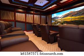 3D Rendering Home Theater 3D Rendering Home Theater
