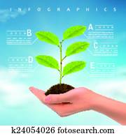 ecology concept infographic template design 