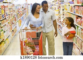 Family shopping in supermarket Family shopping in supermarket