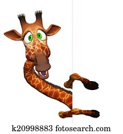 Giraffe with a blank board Giraffe with a blank board