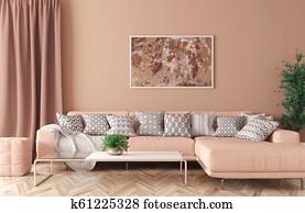 Interior of living room with sofa 3d rendering Interior of living room with sofa 3d rendering