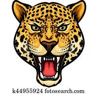 Jaguar head isolated cartoon mascot design Jaguar head isolated cartoon mascot design