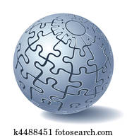 Jigsaw puzzle sphere Jigsaw puzzle sphere