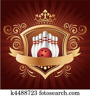 ontwerpen basis, voor, bowling, sportende