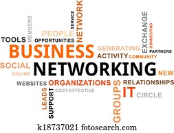 palavra, nuvem, -, networking negócio