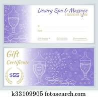 Spa, massage gift certificate template