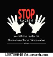 stopp, racism., internationale, tag, für, dass, beseitigung, von, rassisch, discrimination.