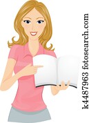 Clip Art of Female Teacher k9369146 - Search Clipart, Illustration ...