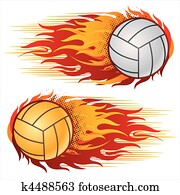 volleyball with flames volleyball with flames