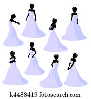 אמריקאי אפריקני, חתונה, כלה, צללית