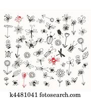 חרק, רשום, אוסף, ל, שלך, עצב