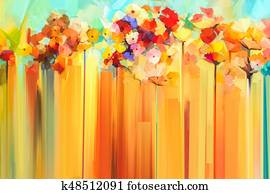 Abstract floral oil color painting Abstract floral oil color painting