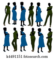 afrikanische amerikanische frau, doktor, silhouette