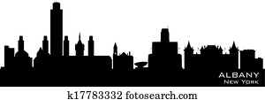 albany, new york city skyline, vektor, silhouette albany, new york city skyline, vektor, silhouette