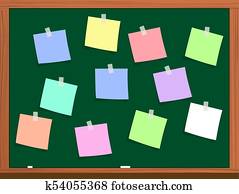 blackboard with post it notes blackboard with post it notes
