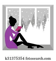Girl reading book Girl reading book