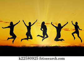 heureux, jeune, amis