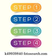 One Two Three Four steps progress One Two Three Four steps progress