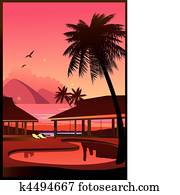 Relaxing tropical swimming pool. Relaxing tropical swimming pool.
