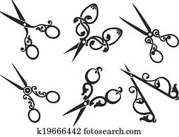 Set of retro scissors. Set of retro scissors.
