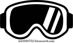 Clip Art of , action, mountain racer, ski, skier, sport, wacky, extreme