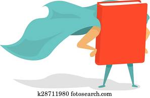 Super book hero with cape Super book hero with cape