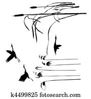 vector drawing flying birds vector drawing flying birds