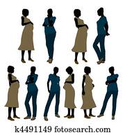 女性の医者, シルエット