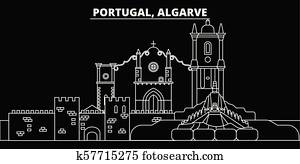 algarve, silueta, skyline., portugal, -, algarve, vetorial, cidade, português, linear, arquitetura, edifícios., algarve, viagem, ilustração, esboço, landmarks., portugal, apartamento, ícone, português, linha, bandeira algarve, silueta, skyline., portugal, -, algarve, vetorial, cidade, português, linear, arquitetura, edifícios., algarve, viagem, ilustração, esboço, landmarks., portugal, apartamento, ícone, português, linha, bandeira