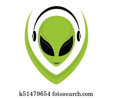 Alien face icon Alien face icon