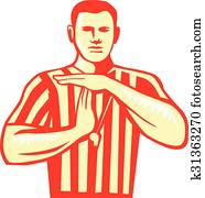 Basketball Referee Technical Foul Retro Basketball Referee Technical Foul Retro