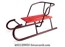 Classic sled on white. Classic sled on white.
