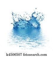 faíscas, de, água azul