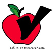 red apple with check mark red apple with check mark
