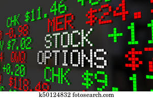 Stock Options Shares Benefits Ticker 3d Illustration Stock Options Shares Benefits Ticker 3d Illustration