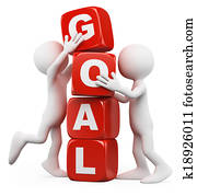 3d, blanco, personas., meta, concepto