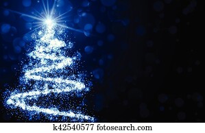 Clip Art of Blue Christmas tree k4430859 - Search Clipart, Illustration