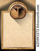 Christian Background with Wooden Cross
