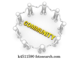 COMMUNITY word in circle of characters COMMUNITY word in circle of characters