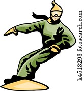 esquiando, &, snowboarding