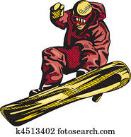 esquiando, &, snowboarding