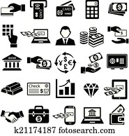 finance money icon set,
