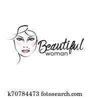 Modern beautiful woman logo Modern beautiful woman logo