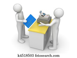 Paying by credit card on cash desk - Finance collection Paying by credit card on cash desk - Finance collection
