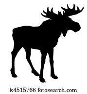 silhouette moose on white background silhouette moose on white background