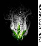 Smoked out weed leaf Smoked out weed leaf