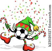 Soccer ball or Football Christmas Elf Soccer ball or Football Christmas Elf