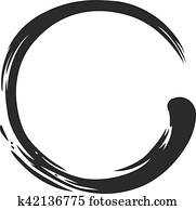 Zen Circle Paint Brush Stroke Vector Illustration Zen Circle Paint Brush Stroke Vector Illustration