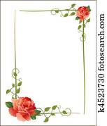 altmodisch, rahmen, mit, rosen altmodisch, rahmen, mit, rosen
