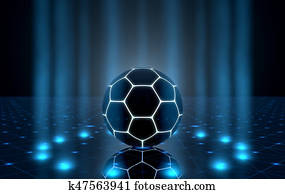 ball, på, spotlit, etappe